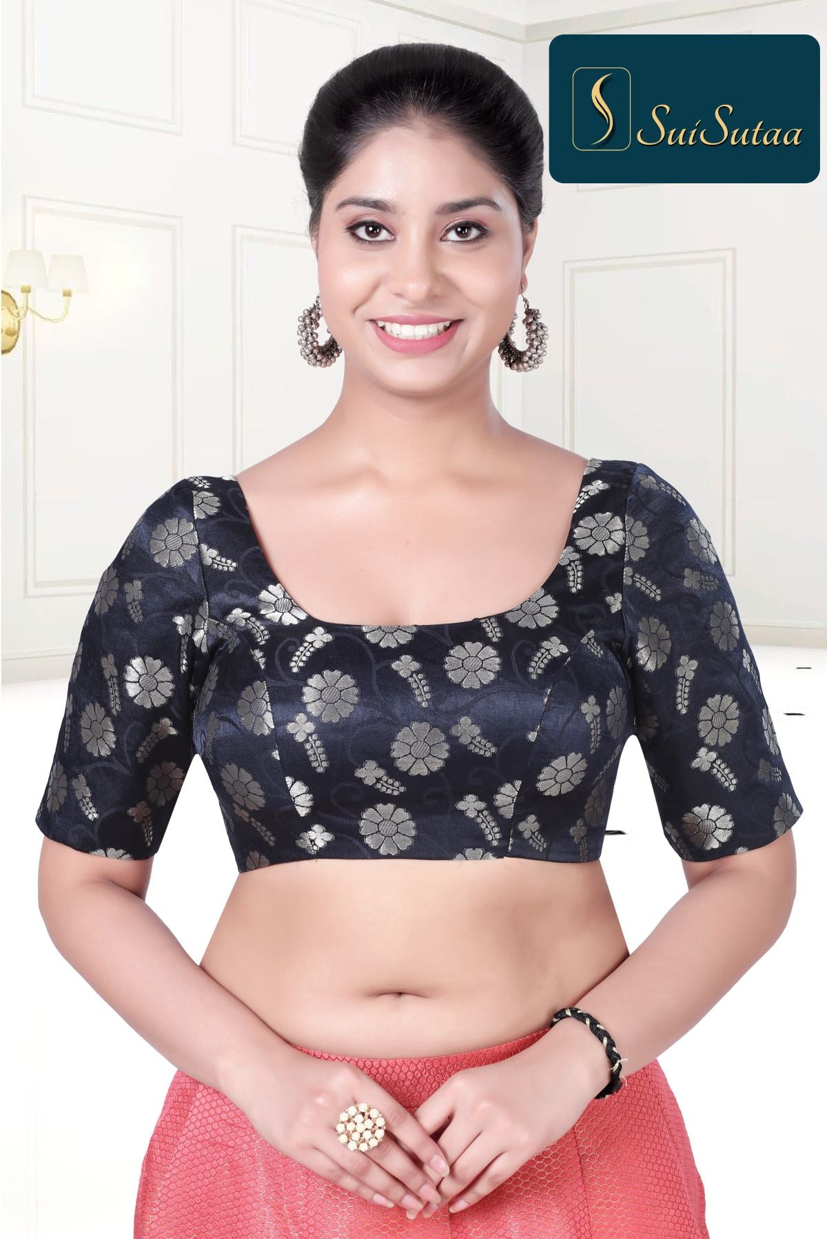 Printed Black Blouse